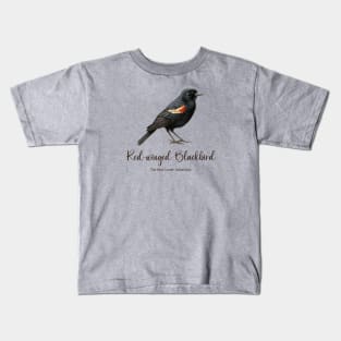 Red-winged Blackbird - The Bird Lover Collection Kids T-Shirt